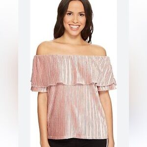 NWT SANCTUARY Women's Size S Velvet Top Nocturne Off The Shoulder